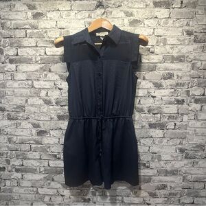 EUC BCBGeneration Dark Blue Button-Up Romper Size S